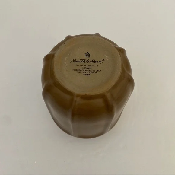 Hearth & Hand With Magnolia 5” Faceted Ceramic Vase Brown - Picture 5 of 5